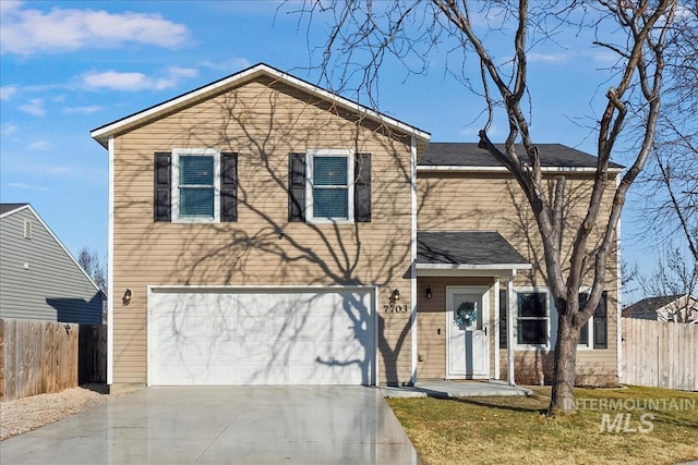 front facade with a garage