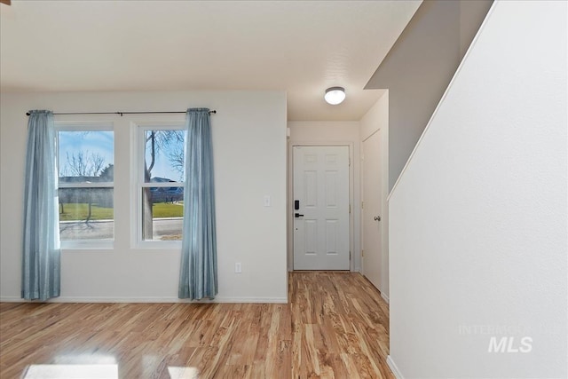 foyer featuring light hardwood / wood-style floors