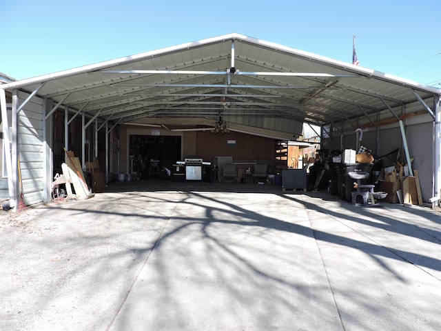 view of parking featuring a carport