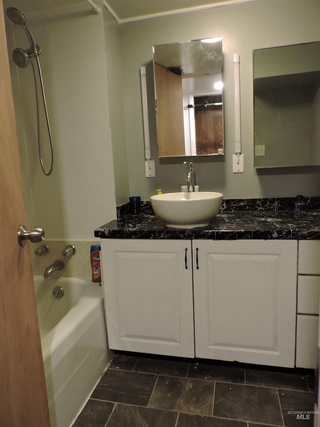 full bath featuring shower / washtub combination and vanity