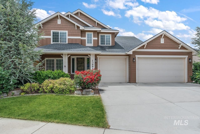 13991 W Milford Dr, Boise, ID 83713 - craftsman-style home with an attached garage, concrete driveway, a front lawn, and roof with shingles