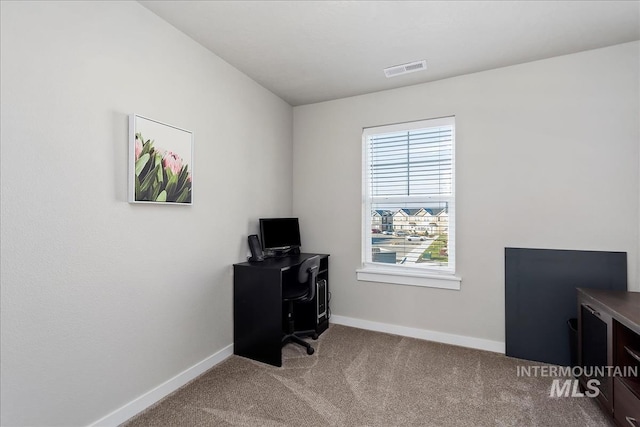 view of carpeted office