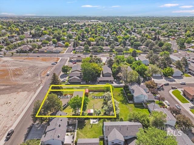 167 W Robbins, Twin Falls, ID 83301 - aerial perspective of suburban area with property parcel outlined