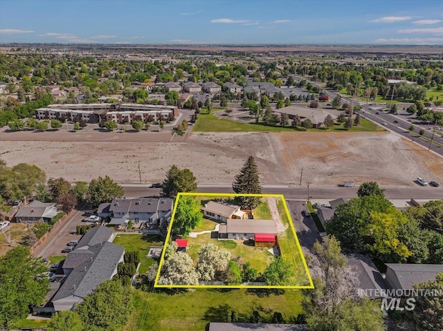 167 W Robbins, Twin Falls, ID 83301 - aerial view of residential area with property boundaries highlighted