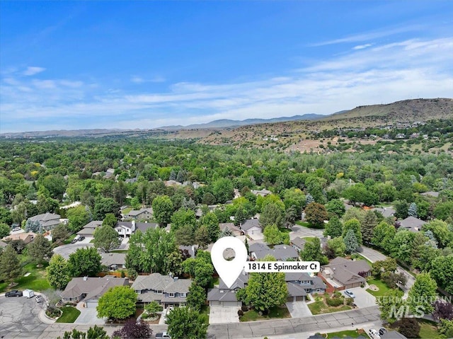1814 E Spinnaker Ct, Boise, ID 83706 - aerial view of residential area featuring a mountain backdrop