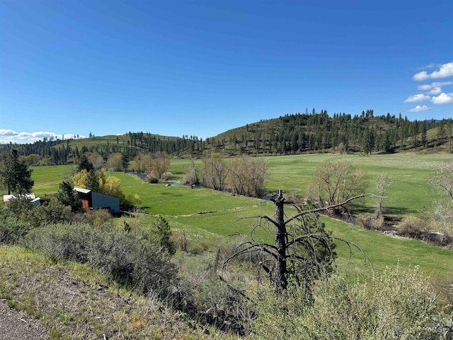 mountain view with a rural view