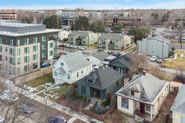 drone / aerial view with a residential view