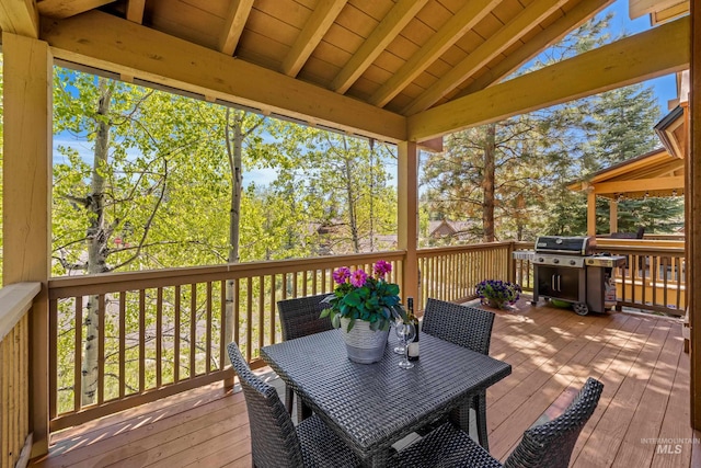 deck featuring area for grilling