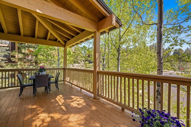 deck featuring a gazebo