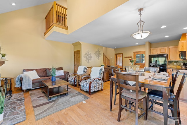 dining area featuring light hardwood / wood-style floors