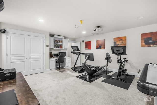 3136 S Bear Claw Way, Meridian, ID 83642 - exercise room featuring light carpet, recessed lighting, and baseboards