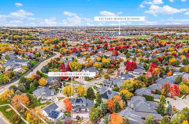 3136 S Bear Claw Way, Meridian, ID 83642 - aerial perspective of suburban area
