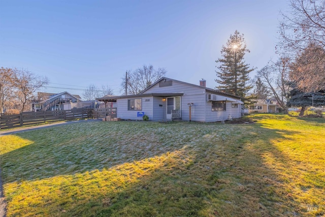 view of front of house with a front lawn