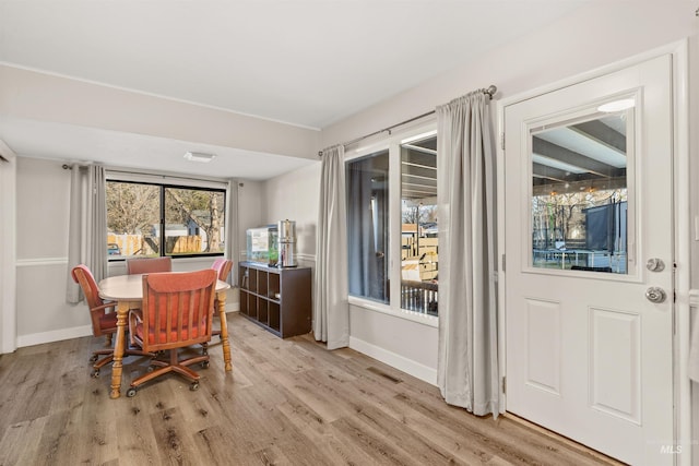 dining room featuring light hardwood / wood-style flooring