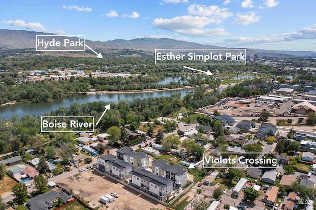 509 E Violets Cove Ln, Garden City, ID 83714 - aerial view with a water and mountain view
