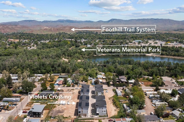 509 E Violets Cove Ln, Garden City, ID 83714 - drone / aerial view with a water and mountain view