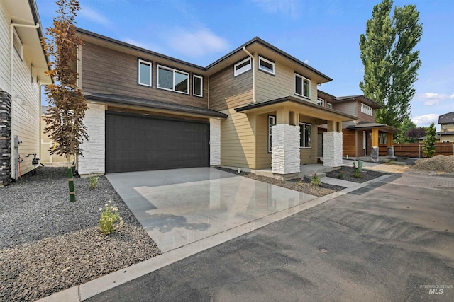 view of front of house featuring a garage