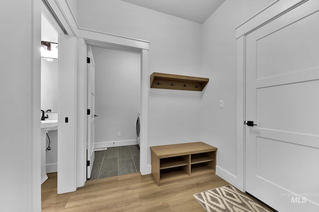 2499 E Berghan Ln, Meridian, ID 83642 - mudroom featuring wood finished floors and baseboards