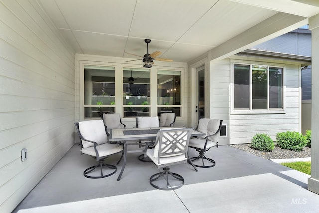 2499 E Berghan Ln, Meridian, ID 83642 - view of patio / terrace with outdoor dining area and a ceiling fan