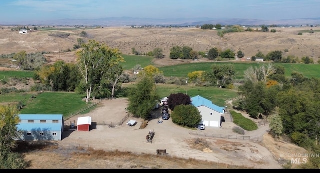 bird's eye view with a rural view