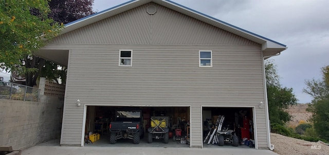 view of home's exterior featuring a garage
