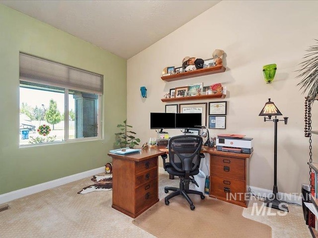 5747 W Rotherham Dr, Eagle, ID 83616 - office with baseboards and light carpet
