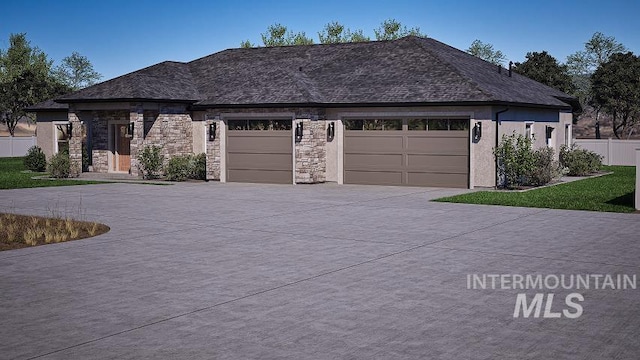 view of front of home with a garage