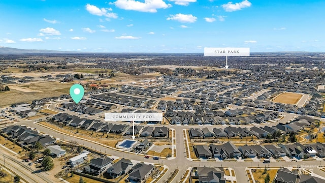 bird's eye view with a residential view