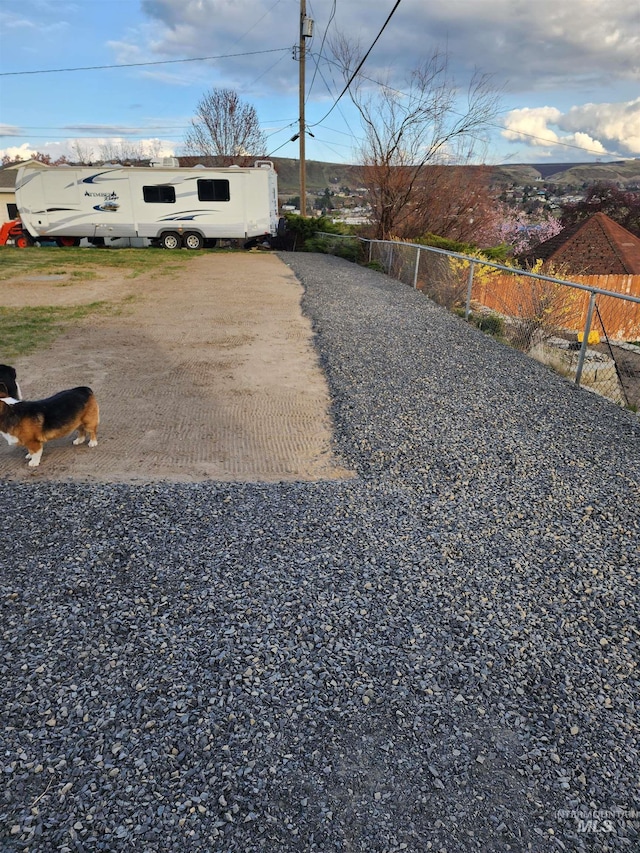 view of yard with fence