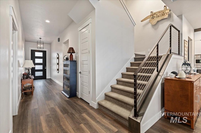 foyer featuring dark hardwood / wood-style flooring