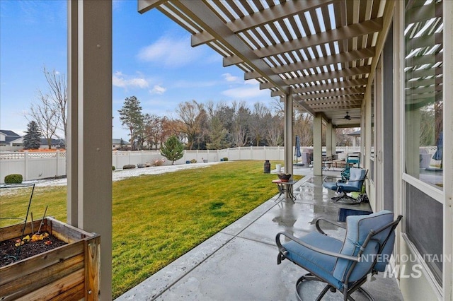 view of patio with a pergola