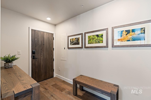 foyer featuring hardwood / wood-style flooring