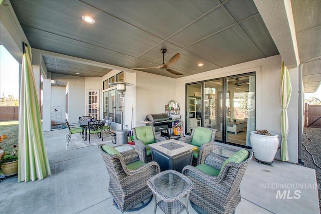 view of patio / terrace with outdoor dining area and area for grilling