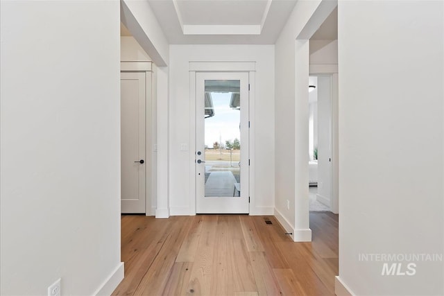 entryway featuring light hardwood / wood-style flooring