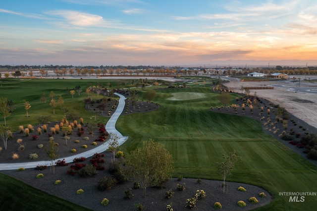 view of aerial view at dusk