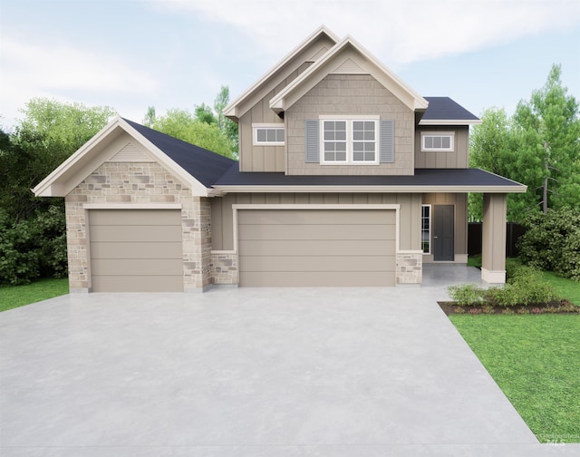 craftsman-style home with a garage