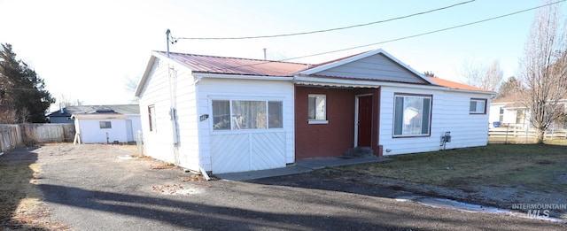 view of bungalow