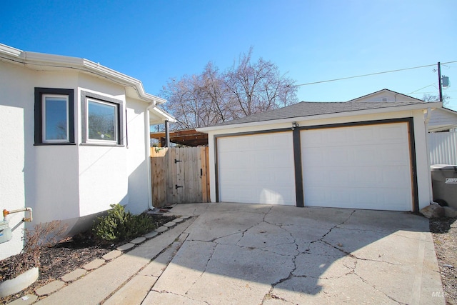 view of detached garage