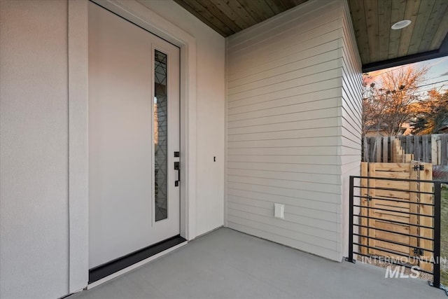 view of doorway to property