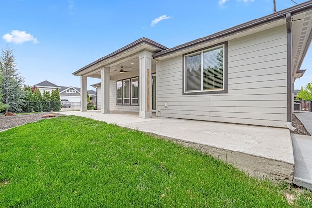 1073 W Smoky Quartz St, Kuna, ID 83634 - rear view of property with a patio area and a ceiling fan