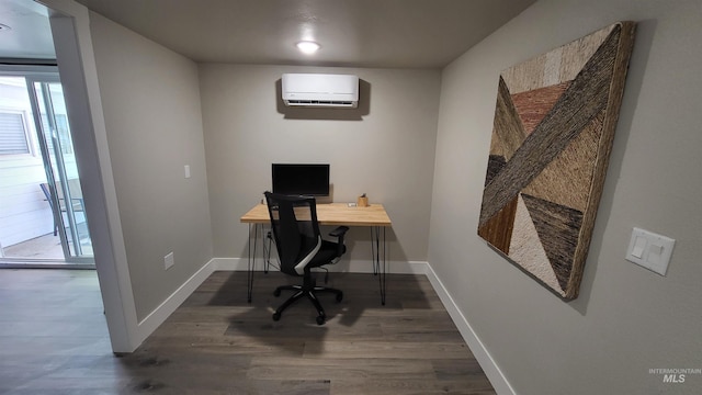 1101 Clithero Dr, Boise, ID 83703 - office space with a wall mounted air conditioner, baseboards, and wood finished floors