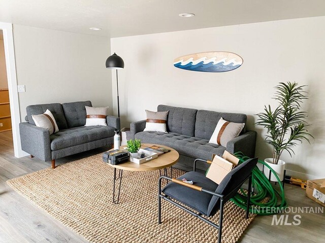 1101 Clithero Dr, Boise, ID 83703 - living room featuring recessed lighting and wood finished floors