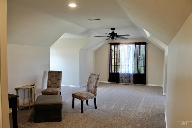 3703 E 3793 N, Kimberly, ID 83341 - sitting room with carpet floors, vaulted ceiling, a ceiling fan, and recessed lighting