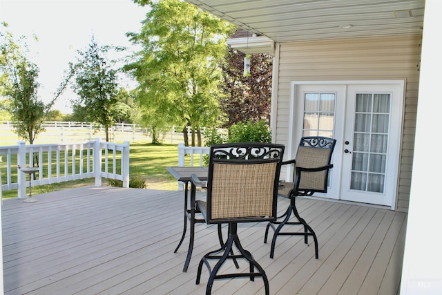 3703 E 3793 N, Kimberly, ID 83341 - wooden terrace featuring outdoor dining area and french doors