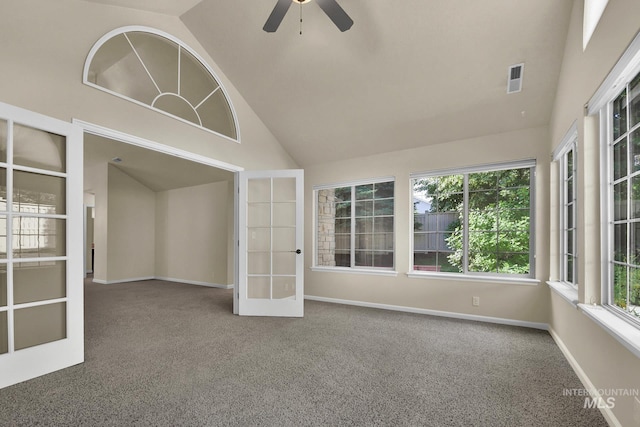 2870 N Cloverdale, Boise, ID 83713 - unfurnished sunroom featuring french doors and vaulted ceiling