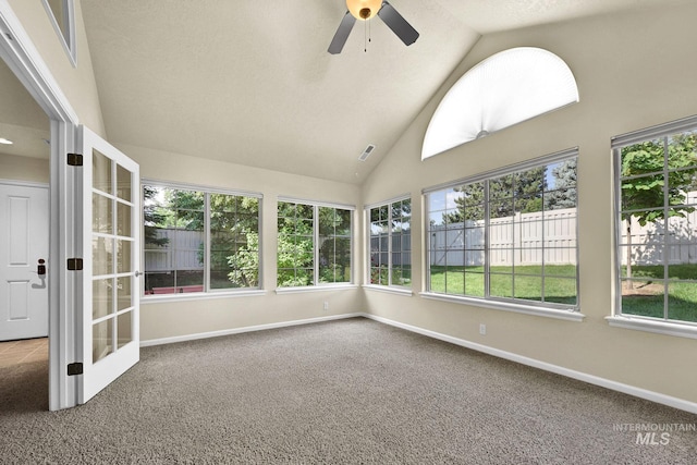 2870 N Cloverdale, Boise, ID 83713 - unfurnished sunroom featuring carpet floors, plenty of natural light, and high vaulted ceiling