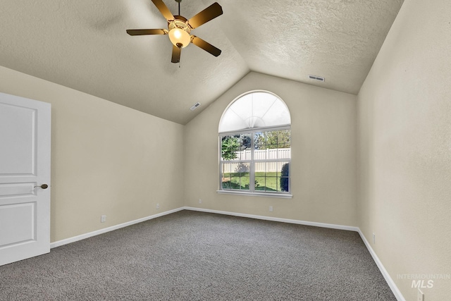 2870 N Cloverdale, Boise, ID 83713 - carpeted spare room featuring a textured ceiling, ceiling fan, and vaulted ceiling