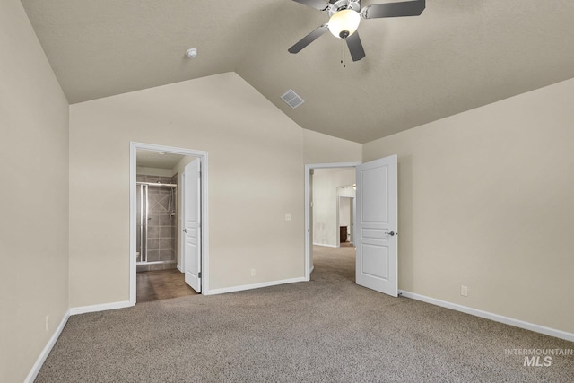 2870 N Cloverdale, Boise, ID 83713 - unfurnished bedroom with carpet, lofted ceiling, ceiling fan, and ensuite bath