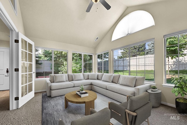 2870 N Cloverdale, Boise, ID 83713 - sunroom / solarium featuring high vaulted ceiling and carpet