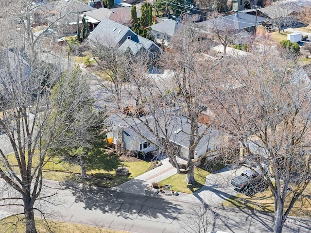 drone / aerial view with a residential view